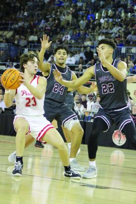 Dale senior Deken Jones guards the ball before passing during the Class 2A State Tournament Finals. Countywide &amp; Sun/Natasha Dunagan