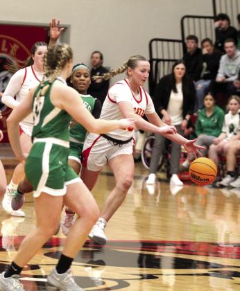 Dale senior Teague Muncy steals the ball during the Jan. 7 home game with Jones. The Lady Pirates won, 60-32, and the Pirates won, 56-41. File photo