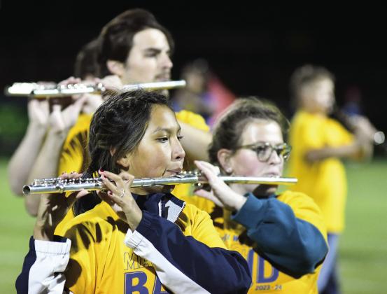 Bethel flautists entertain the crowds after the game.