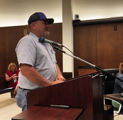Pottawatomie County Commissioner Greg Rush offers help to the SCCDA Board during the meeting held June 20 at Shawnee City Hall. Countywide &amp;amp; Sun/Suzie Campbell