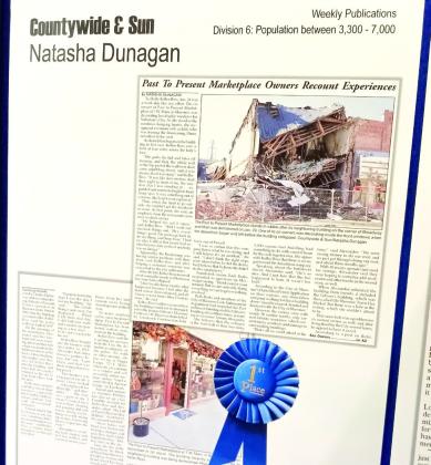 Countywide &amp; Sun Journalist Natasha Dunagan won first place for the Division 6 Business Story “Past to Present Marketplace Owners Recount Experiences” in the 2023 OPA Better Newspaper Contest on June 8. Countywide &amp; Sun/Natasha Dunagan