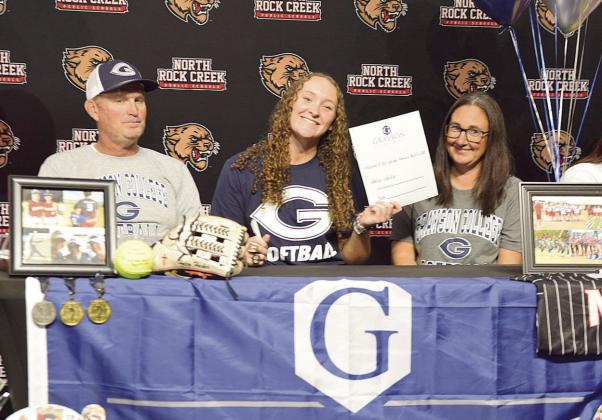 North Rock Creek Senior, Haley Hacker, signs a Letter of Intent to play softball for Grayson College in Denison, TX. Hacker was also named to the Oklahoma Fast-Pitch All-State Team.