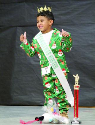 As the only boy in the competition, Cookson Bradley, of Wagoner, was crowned Overall Christmas Mister during the Our Diamond Miss Christmas Pageant, held at Will Rogers Elementary on Dec. 7. The event was also a fund-raiser for the school.
