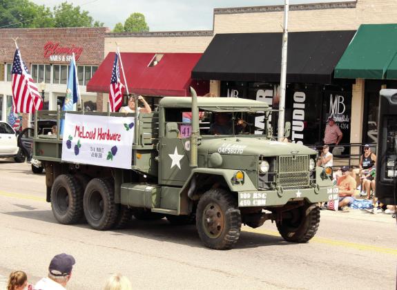 McLoud Hardware entered a US Army five-ton 6x6 cargo truck with flags in the 131st Annual McLoud Blackberry Festival Parade on June 20. Natasha Dunagan, Countywide &amp;amp; Sun