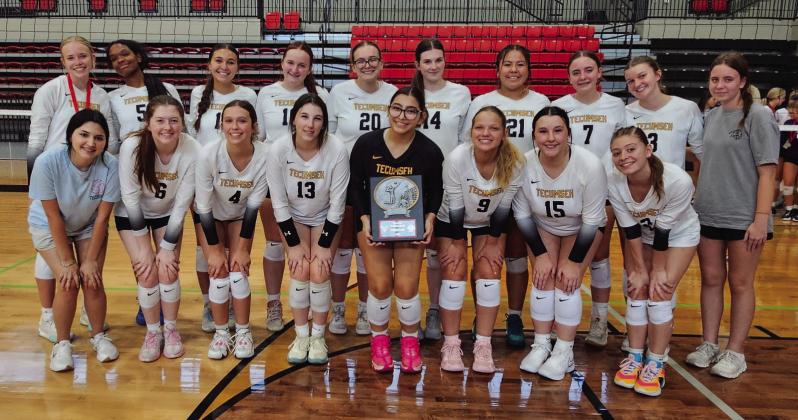 Tecumseh High School Volley Ball team took runner-up in the Route 66 Nut House Bash at Verdigris. Photo provided