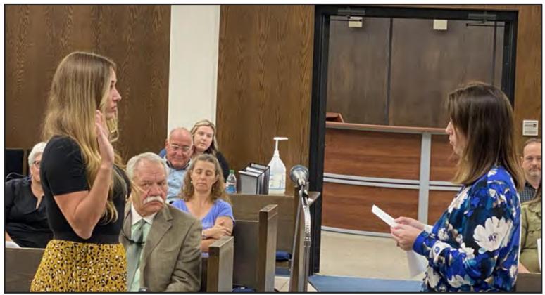 Cami Engles is sworn in as the new Ward 2 City Commissioner.