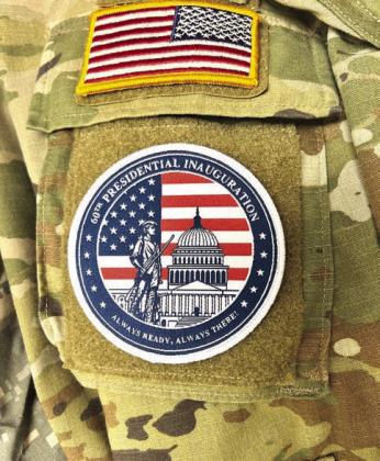 Army National Guardsman Joseph English collected several service patches and challenge coins from across the U.S., including this commemorative patch, while serving with the 745th Military Police Law and Order Detachment at the Presidential Inauguration earlier this month.