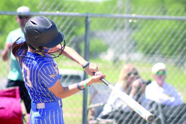 Bethel junior Layla Menhusen hits a double. Natasha Dunagan, Countywide &amp;amp; Sun