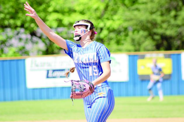Bethel sophomore Kinley Anthony sails a pitch home in the district game. Natasha Dunagan, Countywide &amp;amp; Sun