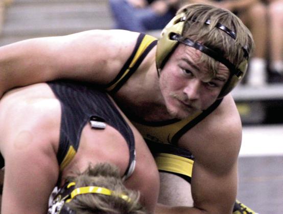 Xzavier Kommer prepares for his next move against Carter Hadsall at Tecumseh's Black and Gold Dual held at the THS Alumni Center on Nov. 17. Cheyanna Dietz, Countywide &amp;amp; Sun
