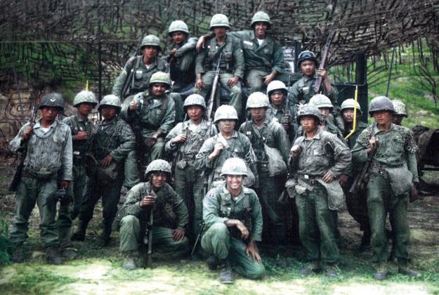 William "Bill" Ford, front and center, poses with his firing platoon at Camp Page, South Korea, in 1964.