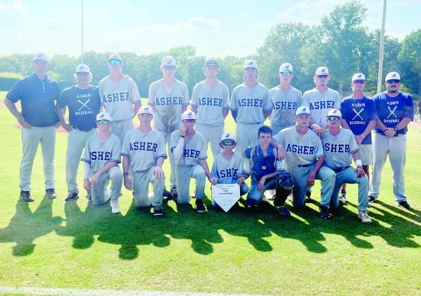 Asher High School Baseball team poses for a photo after winning the Caney Tournament. Photo provided