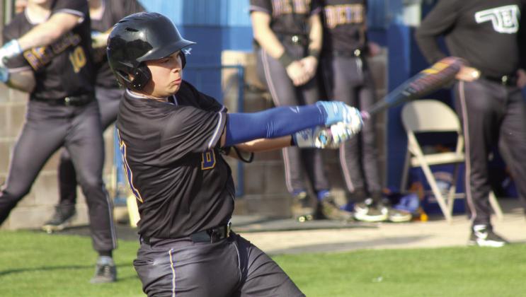 Bethel's Ryder Davenport takes his turn at bat during the second inning of the March 13 home game against Harrah.
