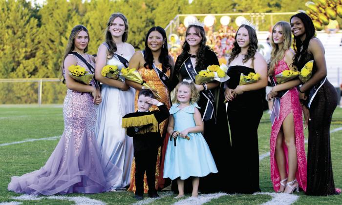 The Tecumseh High School 2024 Fall Homecoming ceremony was held before the football game with McLoud on Sept. 20, and senior Katie Overstreet was crowned Queen. (See full caption below.)
