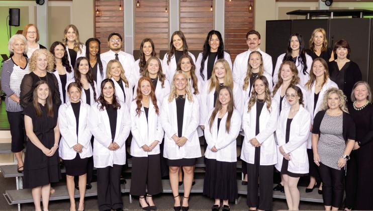 Oklahoma Baptist University’s 2025 nursing graduates were honored Friday during the Pinning and Lamp-Lighting Ceremony at Immanuel Baptist Church in Shawnee. Photo provided by OBU