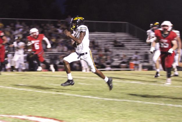 Tecumseh junior Sylis Grayson makes a touchdown run, but it was called back with a holding penalty. Natasha Dunagan, Countywide &amp;amp; Sun