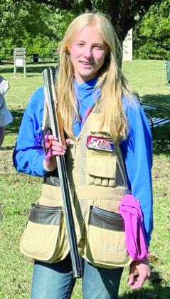 Bethel freshman Corley Steward pauses for a photo during a trap shooting competition. Steward recently received the ATA Rookie of the Year award. Photo provided.