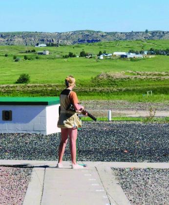 Bethel freshman Corley Steward waits to take her shot during a recent trap shooting competition. Steward recently received the ATA Rookie of the Year award.