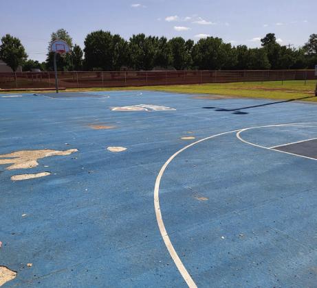 The Bethel Community Court is shown before its recent resurfacing through an OKC Thunder Cares Grant, in conjunction with OG&amp;amp;E. Photo provided by Jennifer Watson.