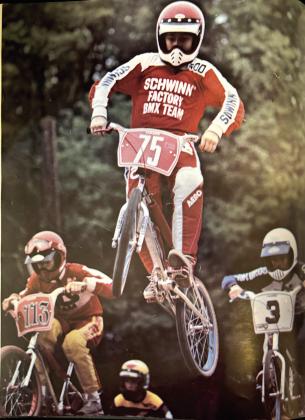 The late Rodney Cooper, of Shawnee, appears in a BMX magazine in the 1970s. Cooper was sponsored by Schwinn and later by Huffy. He and his sister, Cindy (Cooper) Parsons, will be inducted into the Oklahoma BMX Hall of Fame on Oct. 12. Photo provided.