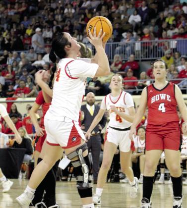 Dale’s Karsen Griggs aims for the bucket during the third quarter of the Class 2A State Championship on March 11. The Lady Pirates beat Howe, 48-23. Countywide &amp;amp; Sun/Natasha Dunagan