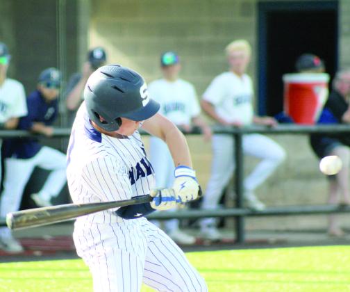 Shawnee freshman Tal Leone takes his turn at bat in the May 5 home game with Santa Fe South.