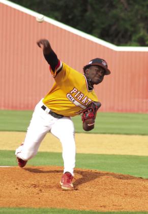 Dale senior Elvis Edwards hurls it toward home.