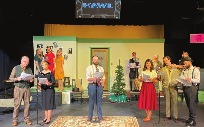 Radio station trio Annika Stevens, Alicja Carter and Madison Auld are the singing trademark of station KAWL in SLT’s “It’s A Wonderful Life: A KAWL Radio Play”. Photo provided