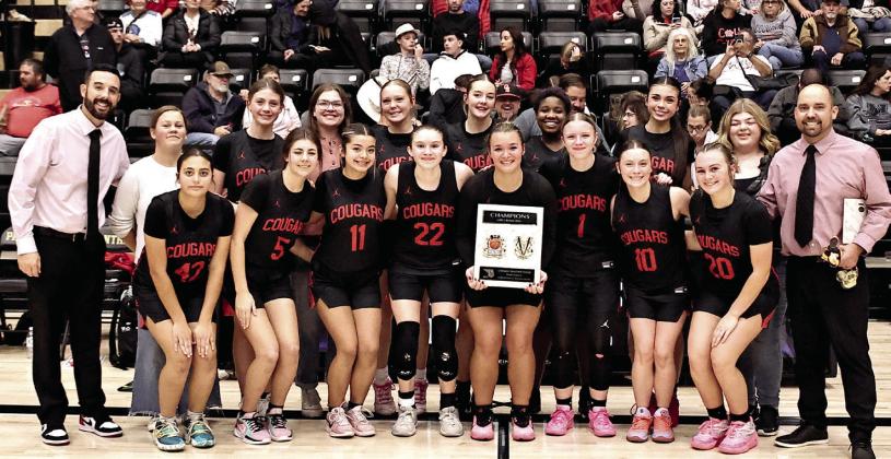 The NRC basketball girls won the championship game at the Okemah tournament, Dec. 11-13. They took on Okemah with a 49-31win.