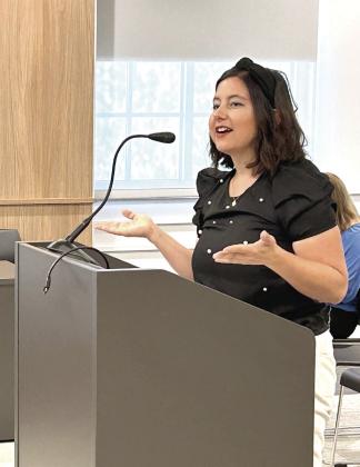 Legacy Parenting Director of Operations Kyia Robison speaks to the County Commissioners about the mission of Legacy Parenting and asks that they be a drop-off site for diaper donations. Suzie Campbell, Countywide &amp;amp; Sun