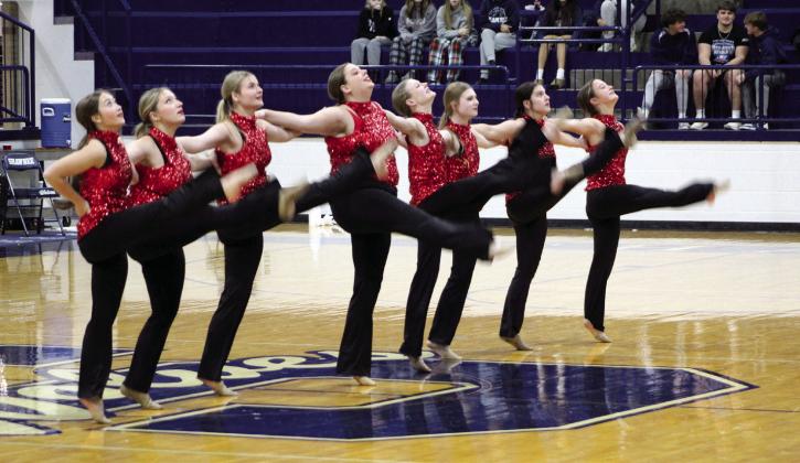 The Shawnee Pom Squad performs during halftime of the home game with Ponca City on Dec. 16.