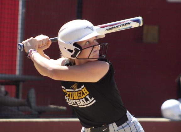 Tecumseh's Steeli Mitchell prepares to hit a single in the second inning of the Dale Festival game with Silo on April 13. Held at Dale, the game was won by the Lady Savages, 11-9. Later that day, they lost to Southmoore, 6-10. Countywide &amp; Sun/Natasha Dunagan
