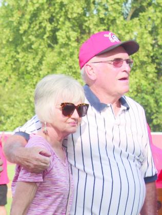 Legendary Dale Coach Gary Washburn is honored with his wife, Sharon.