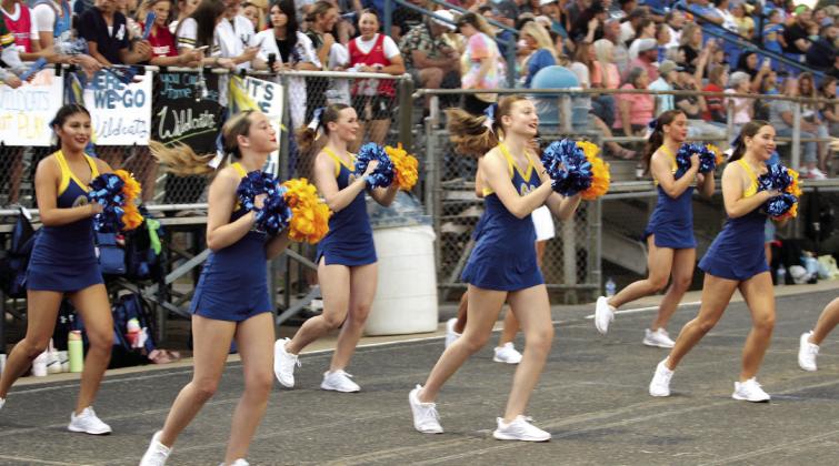 The Bethel High School Cheerleaders perform during their first home football game, against McLoud, on Sept. 12. Natasha Dunagan, Countywide &amp; Sun
