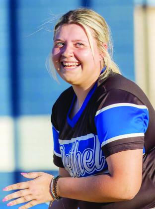 Bethel senior Annie Compton was chosen for the Oklahoma Slow Pitch Coaches Association Large West All-State Team. Photo courtesy of 181 Photography.