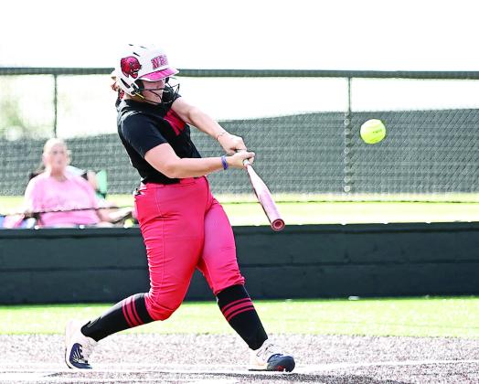 Morgan Bertram connects for a double as North Rock Creek beats Berryhill, 4-1, on Aug. 24.