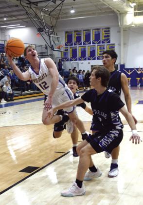 Jake Stephenson flies through the paint against Little Axe