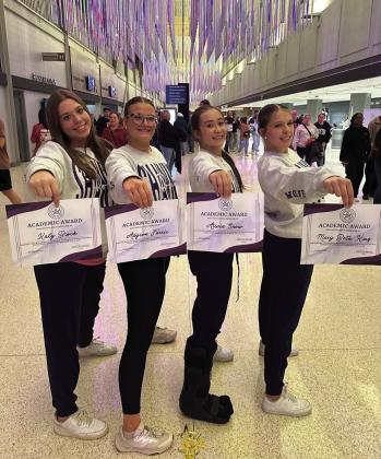 Shawnee’s Katy Brock, Adyson Farris, Alivia Snow and Mary Beth King showcasing their Academic Achievement Awards. Photo provided by SPS