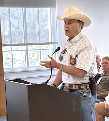 Sheriff Mike Booth goes over the needs that he hopes to cover with the Oklahoma Sheriff’s Funding Assistance Grant Program. Countywide &amp;amp; Sun/Suzie Campbell