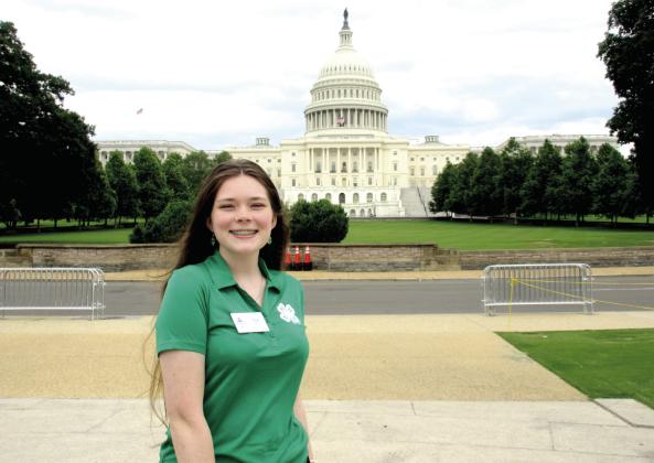 North Rock Creek senior Victoria Nelms stands in front of the United States Capitol at Washington, DC, during the 4-H Citizenship Washington Focus leadership program, July 5-11.