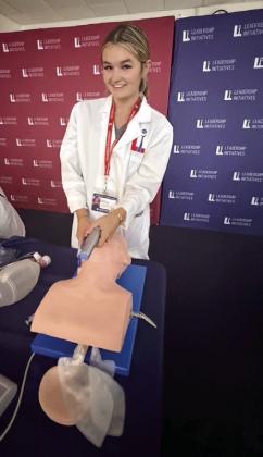 Fitchner works on her clinical skills.