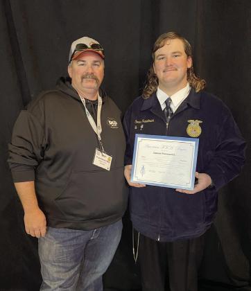 On March 9, Mike Franetovich and his son, Conner Franetovich - a Bethel alum and 2021 American FFA Degree recipient - organized a convoy to take hay to farmers in Western Oklahoma who were affected by the recent fires. Photo provided.