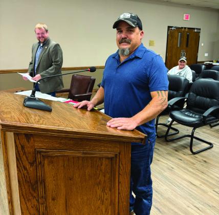 McLoud Public Works employee Shane Wright is recognized as the highlighted employee of the month. Photo provided