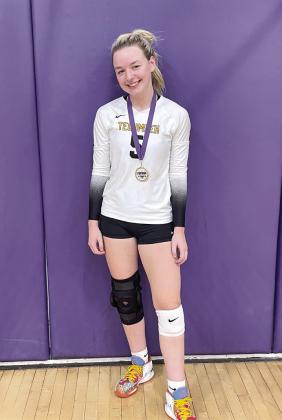 With 31 kills, Tecumseh senior Audrey Moles was named to the All-Tournament team of the Chickasha Tournament last Saturday. Photo provided