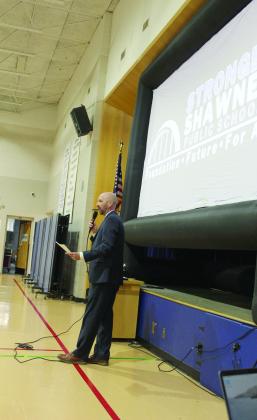 Jordan Smith, with Stephen L. Smith Corp., gives exact numbers and explains the specifics of Shawnee Public School’s two proposals that will now be on an April 2 ballot. Countywide &amp;amp; Sun/Natasha Dunagan