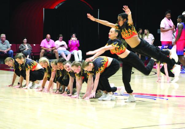 The Potawatomi Fire Heat Dance Group performs during the home game against the Shreveport Mavericks