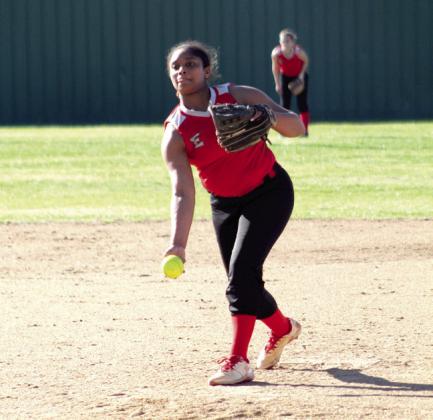 Earlsboro’s Alex Peters perfects her slow pitch in the Varnum game Countywide &amp;amp; Sun/Natasha Dunagan