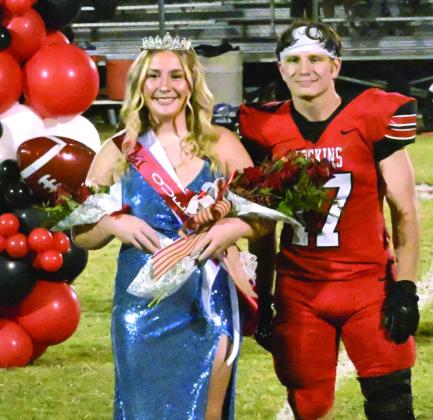 The McLoud Redskins crowned Victoria Jackson as homecoming Queen Friday, Sept. 26. Jackon is escorted by Peyton Smith. Photo provided