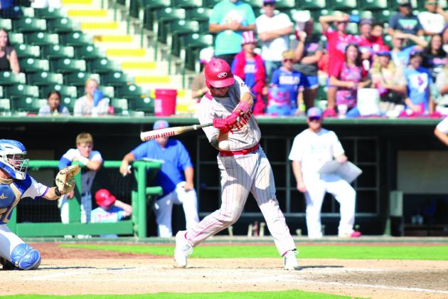 Dale senior Jack Rooker prepares for a hit during the third inning of the OSSAA Class 2A State Baseball Championship against Silo, held at the Chickasaw Bricktown Ballpark in OKC on Oct. 12. At Yukon High School, the Pirates beat Preston, 6-1, on Oct. 10, and they won with Tushka, 9-6, on Oct. 11, before falling to Silo, 8-3, that day. They end their season with a 27-6 record. Countywide &amp; Sun/Natasha Dunagan