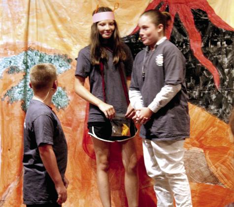 Cashion Johnston, Rhiley Lynch, and Daylon Roberts played the main characters in the Macomb Summer School play, "Attack of the Evil Bugs," at the Student Center on July 13. Countywide &amp; Sun/Natasha Dunagan